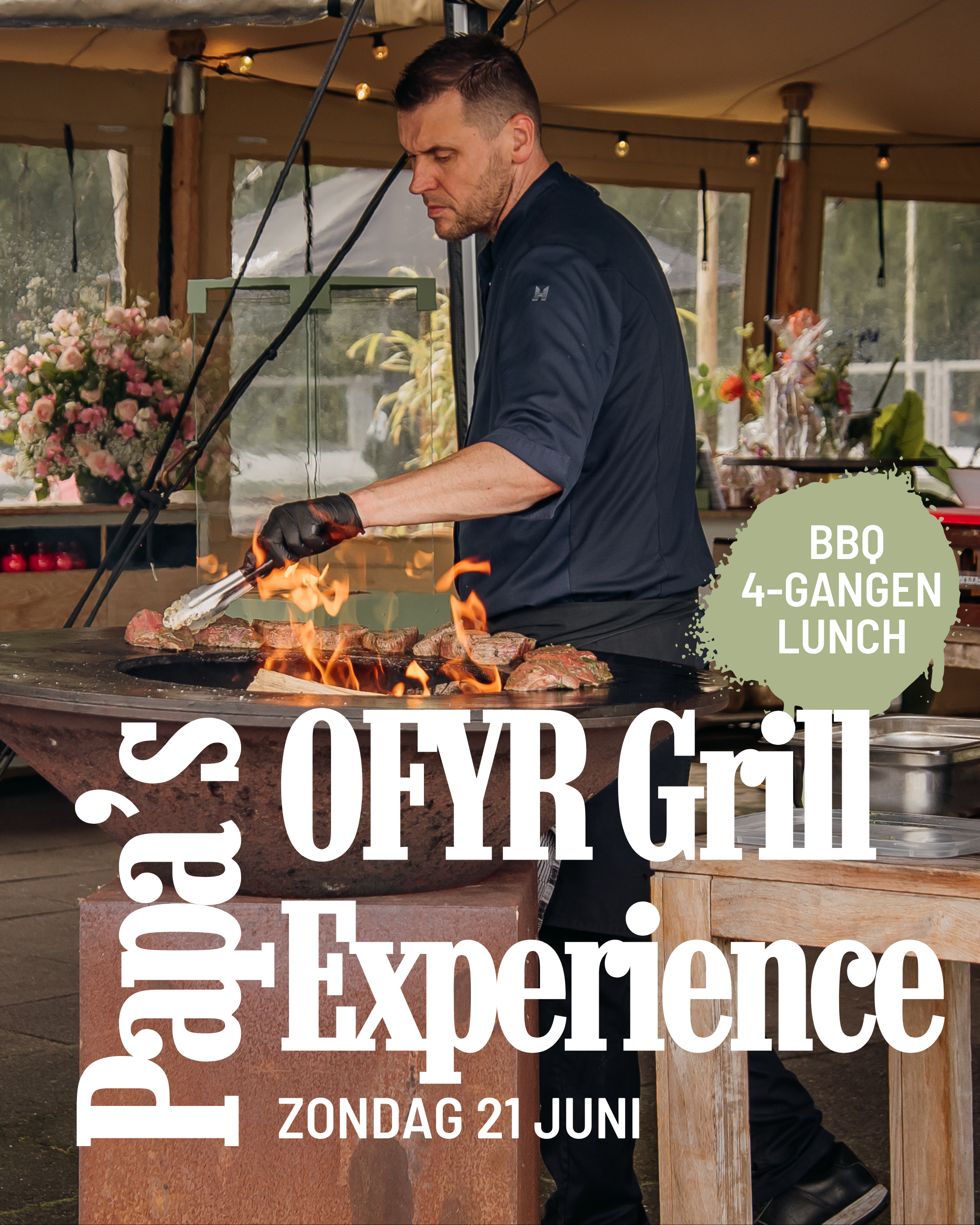 vaderdag poster met aankondiging van bbq lunch